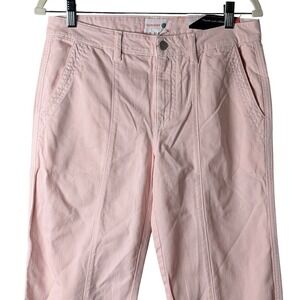 Sundry Jogger Pants Cotton Herringbone Women Small Pink  Heart Embroidery
